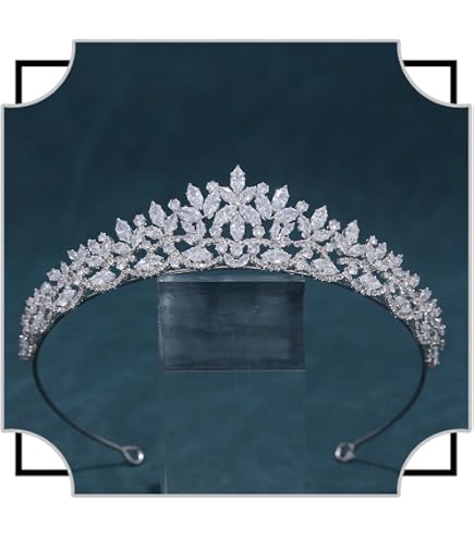2084 Cubic Zirconia Wedding Tiaras for Bride Small Sweet 16 Birthday Prom Amazon.com : Aoligrace 5A Cubic Zirconia Small Wedding  main image 3