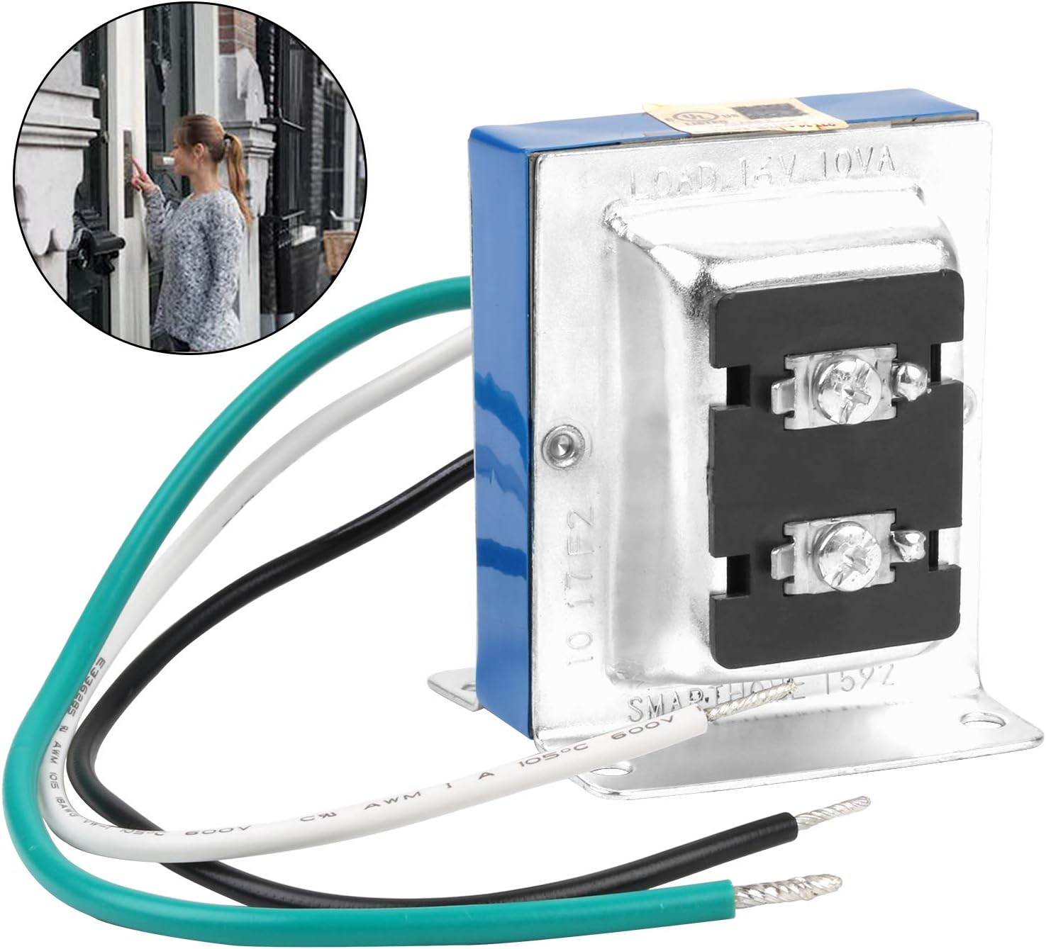 Doorbell Chime Transformer, JUSTDOLIFE T592 Doorbell Transformer 16V