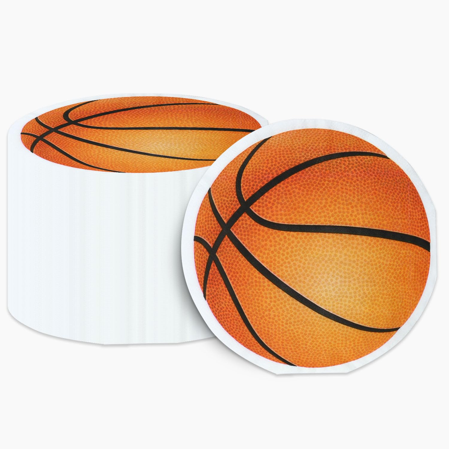 Photo 1 of 100Pcs Basketball Napkins Basketball Shaped Paper Napkins Basketball Party Favors for Sport Party Baby Shower Birthday Party Basketball Themed Party Supplies