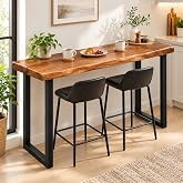 ZWCQSYS 39.37in Bar Table,Solid Wood Narrow Counter Height Table, Industrial Kitchen Dining Table, for Coffee Shop, Living Room, Party Room, Small Space, Pub (39.37 * 17.71 * 41.3in)