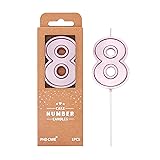 PHD CAKE 2.76 Inch Luxe Rose Gold 8 Number Birthday