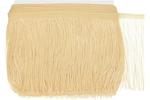 M METERXITY Chainette Fringe Trim, 10 Yards of 6" Polyester Braid Tassel Trim for DIY Crafts/Latin Dress/Lamp Shade Decoratio