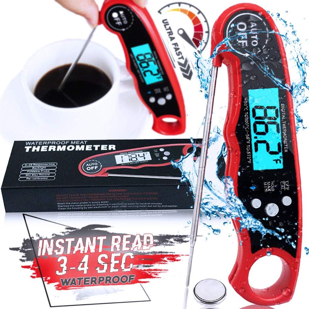 FoodOMeter Cook-Thermometer with Backlight and Calibration Function Digital Instant Read Food Candy-BBQ-Meat Thermometer