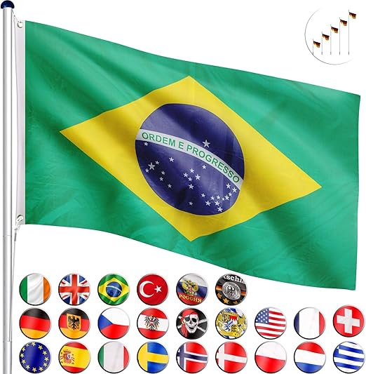 Flagmaster Aluminium Fahnenmast 6 5m Flagge 5fach Hohenverstellbar 18 Verschiedene Fahnen Zur Wahl Komplettset Amazon De Garten