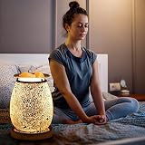 Makimoo Electric Wax Melt Burner Silver Mosaic Wax Warmer Night Light view 5