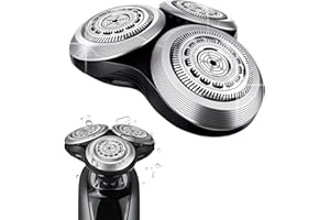 DURIMI SH90 Replacement Rotary Heads for Philips Norelco Shavers Series 9000, New Version of Metal Wheel Buckle and Upgrade Double-Layer Precision Blades