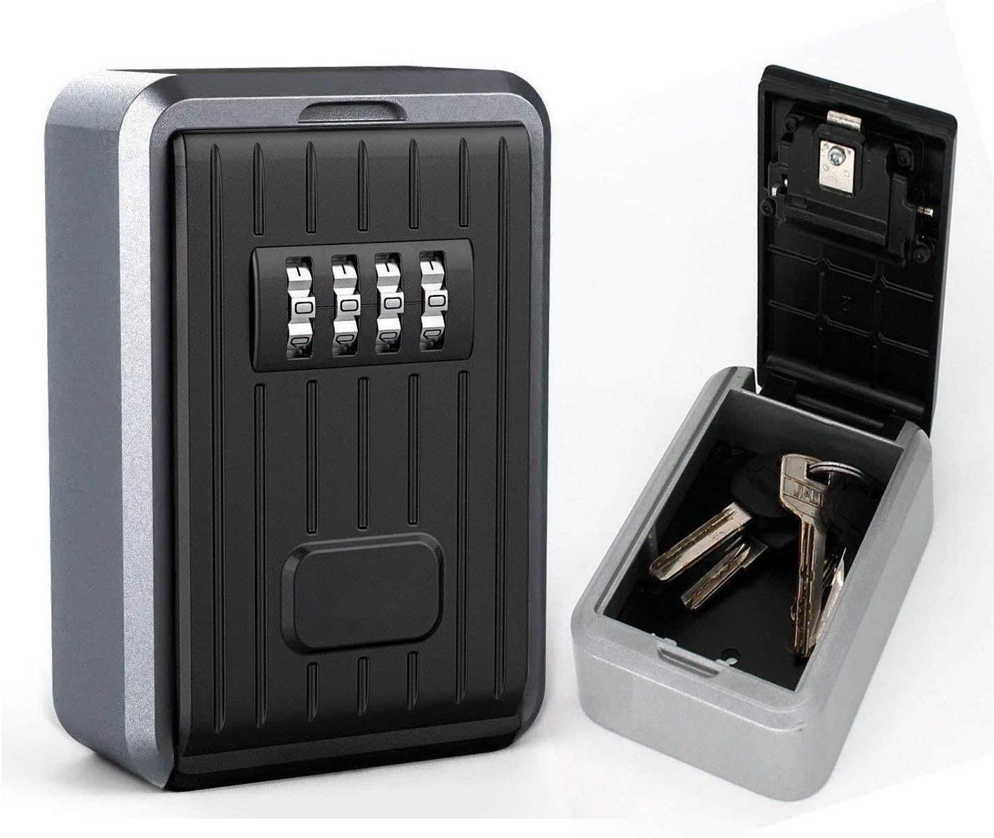 Portable Key Lock Box,4 Digit Combination Weatherproof Key Safe Padlock