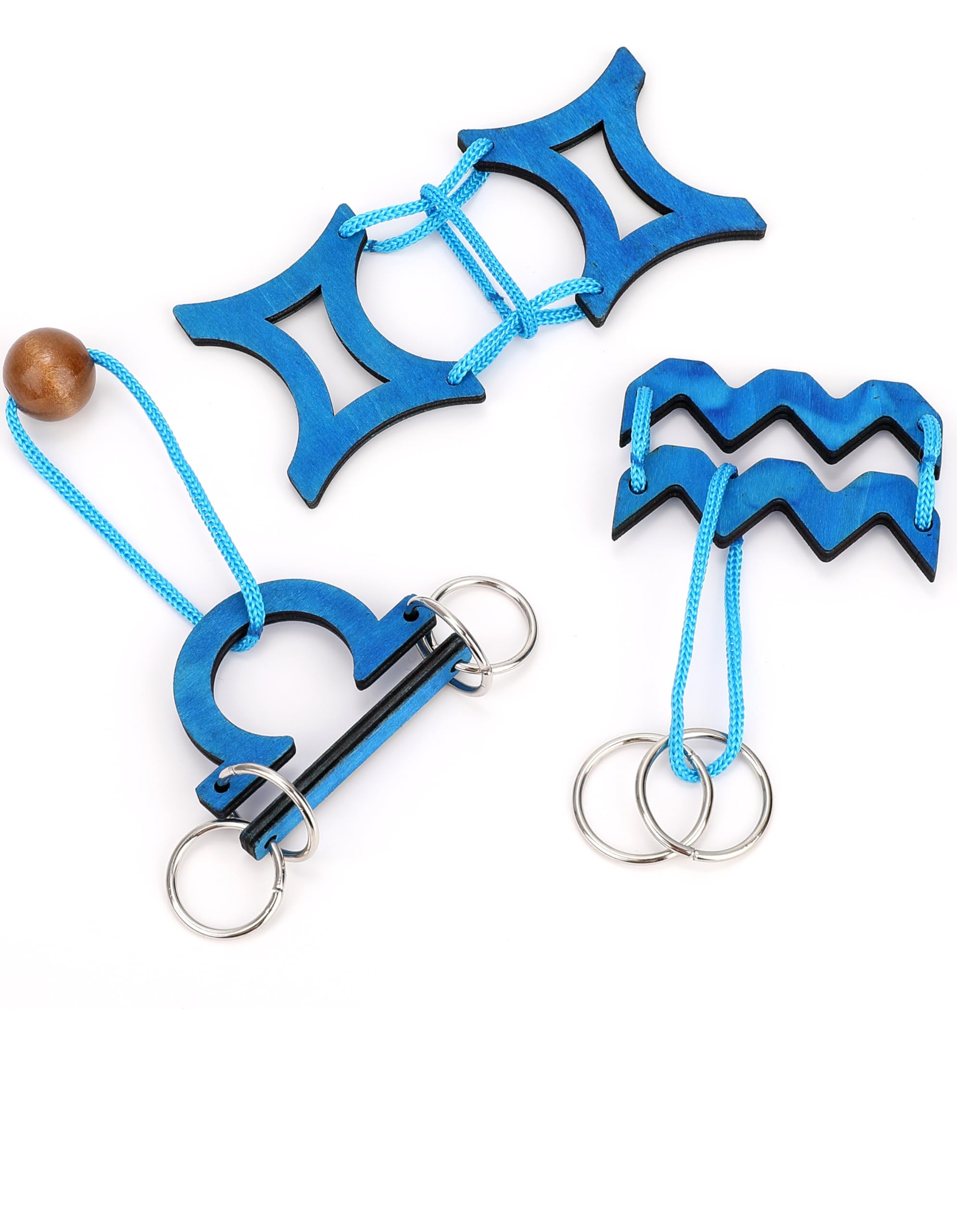 Photo 1 of ***No directions for how to do the puzzles.***Blue Zodiac Puzzle Set of 3 – Brain Teasers, Logic Games & Mind Challenge Puzzles for Focus, Relaxation & Problem Solving – Durable Plywood Set by Sharp Brain Zone***No directions for how to do the puzzles.***