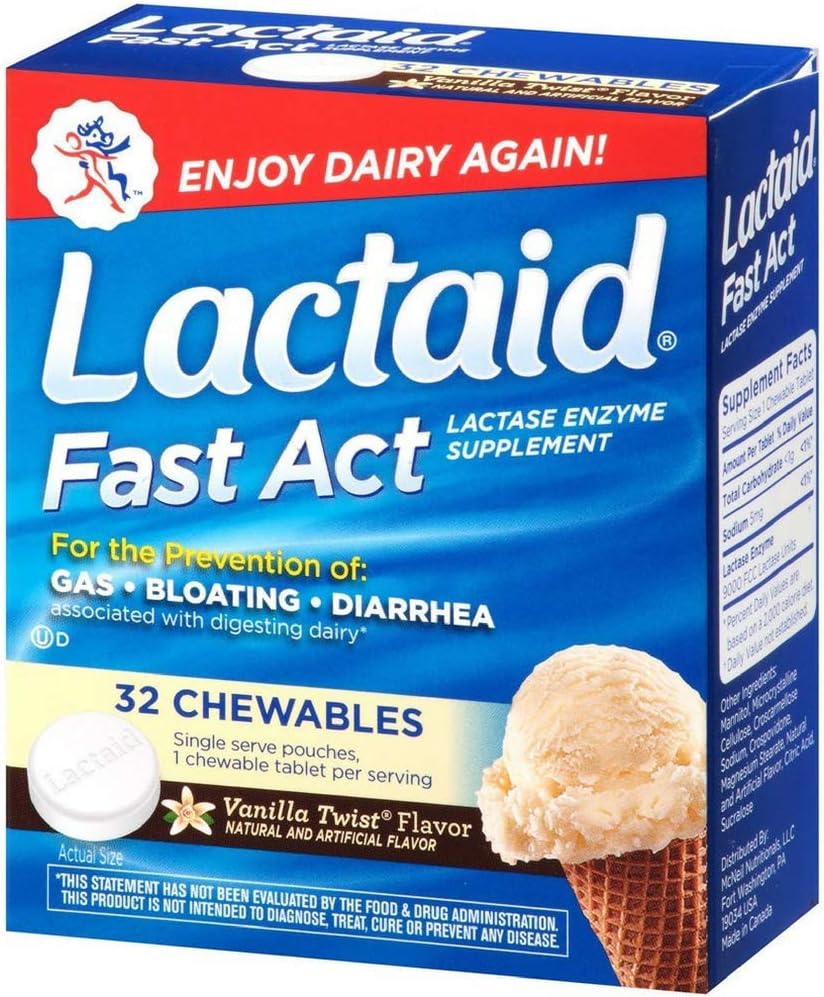Lactaid Fast Act Chewables, 32 Count (Pack of 9)