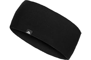 DANISH ENDURANCE Merino Wool Headband, for Men and Women, Unisex, 1 or 2-pack, Black, M/L