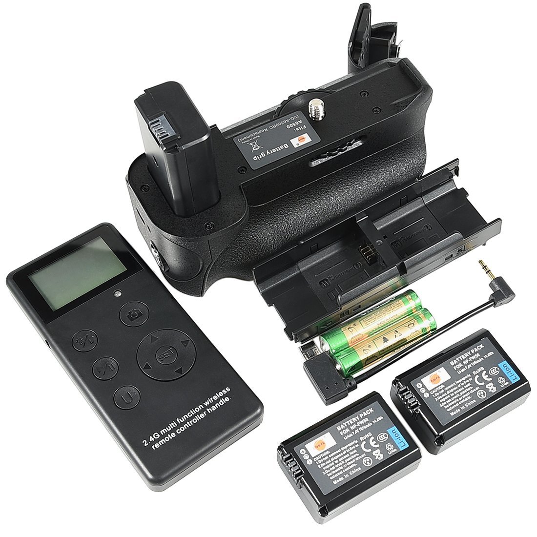 DSTE VG-A6500 Pro Battery Grip Built in 2.4G wireless control Shooting Vertical-shooting Function Compatible with Sony A6500 Mirroless Camera with 2pcs NP-FW50 Battery