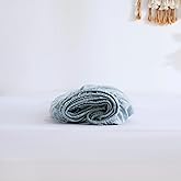 AORISSI 100% Linen Fitted Sheet Queen(1 Piece), 15 Inch Deep Pocket Mattress Cover French Flax Stone Washed Farmhouse Soft Breathable Bottom Sheets(Blue, Queen)