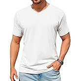 Runcati Mens T-Shirts Short Sleeve V Neck Casual Classic Shirt Summer Stretchy Regular Fit Lightweight Tees