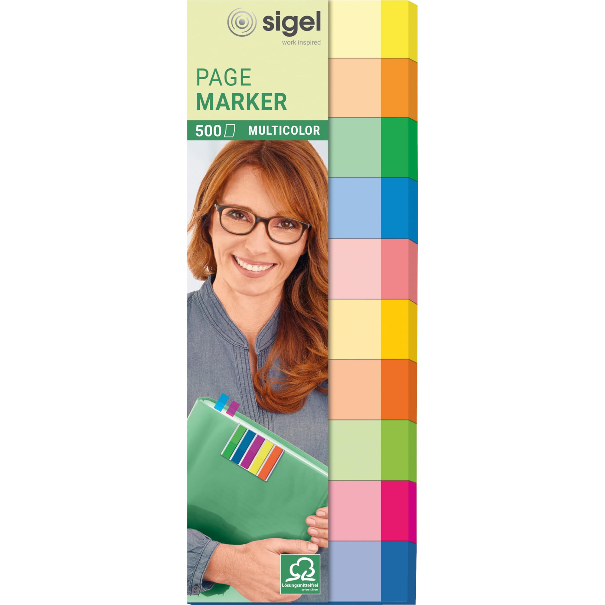 SIGEL HN682 Index Page Markers, 500 strips, 10 colours in a set