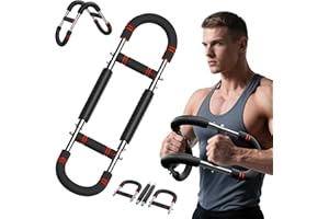 MOMODA Twister Arm Trainer, Adjustable Resistance Spring Workout Bar for Chest, Arms, Shoulders and Forearms Muscle Training, Portable Home Fitness Equipment, Upper Body Strength Trainer