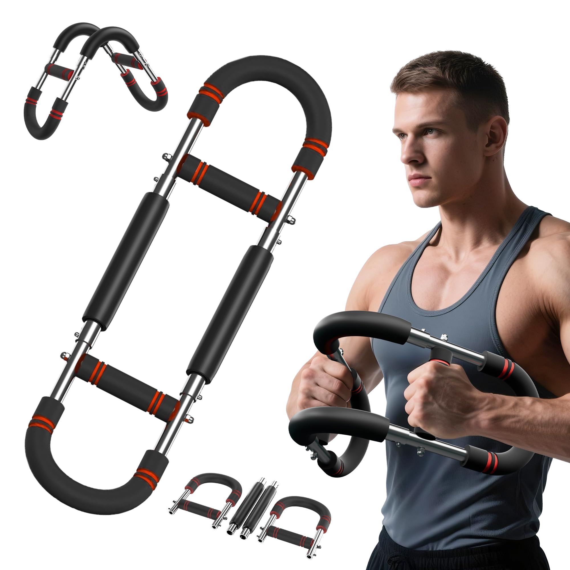 Photo 1 of Twister Arm Trainer, Adjustable Resistance Spring Workout Bar for Chest, Arms, Shoulders and Forearms Muscle Training, Portable Home Fitness Equipment, Upper Body Strength Trainer