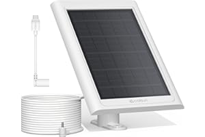 CALLSUN Solar Panel for Ring Camera,Solar Charger for Ring Stick Up Cam Battery/Pro&Ring Spotlight Cam Battery/Plus/Pro, IP68 Waterproof 180° Adjustable Bracket 13FT Cable White 2.4W 1Pack