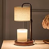 keysays Candle Warmer Lamp with Timer, Dimmable Wax Warmer Candle Lamp for Jar Candle with 2 Bulbs, Christmas Birthday Gifts for Women Mom, Home Decor for Room, Bedroom, Kitchen-Linen Fabric