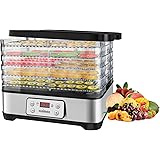 Food Dehydrators Machine, Dryer Dehydrators for Food and Jerky with Digital Time & Temperature Control, Fast Drying for Beef