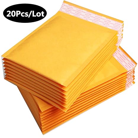 20 Teile/los Gepolsterte Umschläge Versandtaschen Selbstversiegelung Kraftpapier Schüttungen Luftblasenpackung Versandtaschen