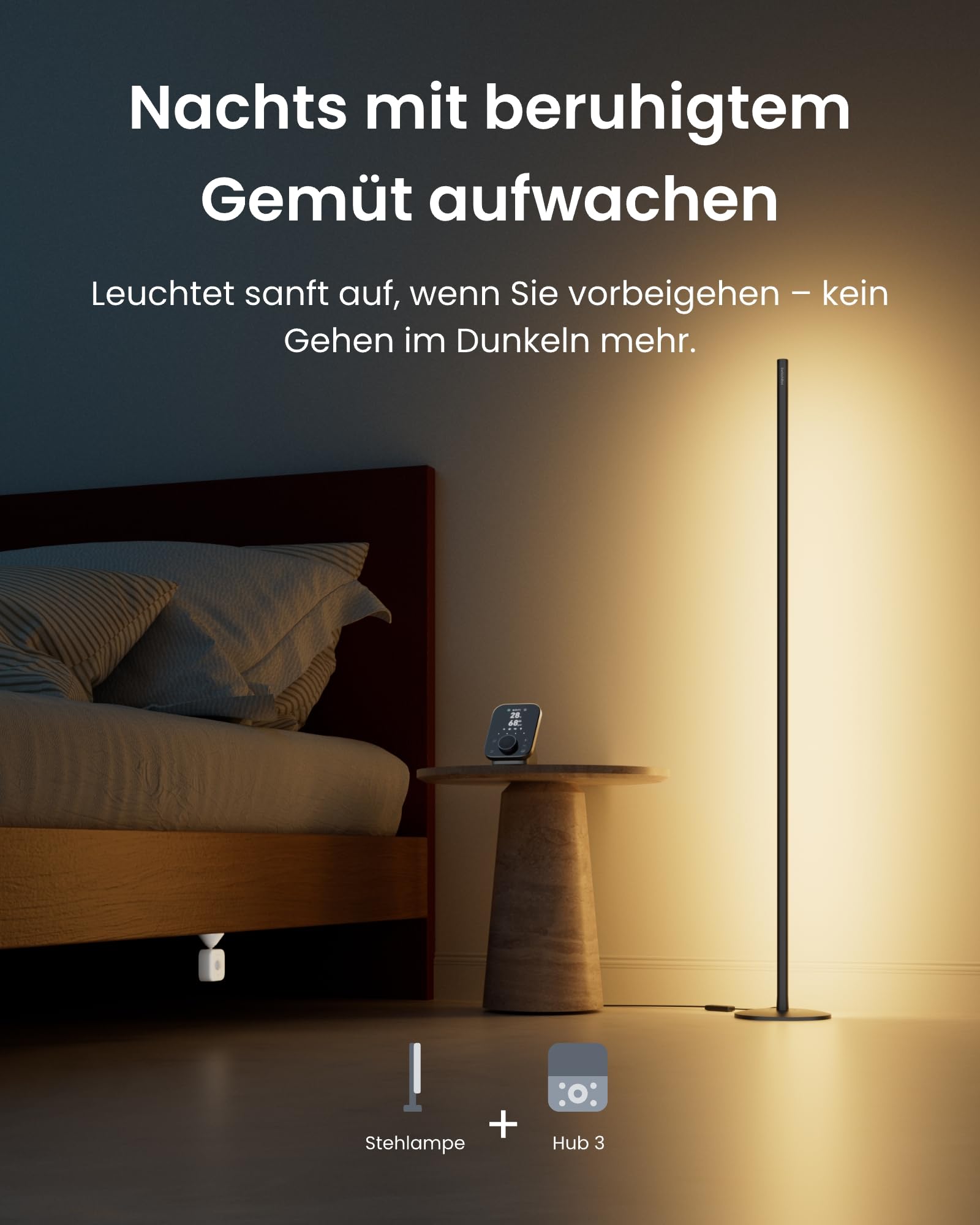 SwitchBot Matter Stehlampe Wohnzimmer, RGBCCT Floor Lamp Dimmbar mit APP Fernbedienung, Kompatibel mit Apple Home, Alexa, Google Home, LED Stehlampe Schwarz mit Warm- & Kaltweiß, Szenenmodi, Musikmodi 8