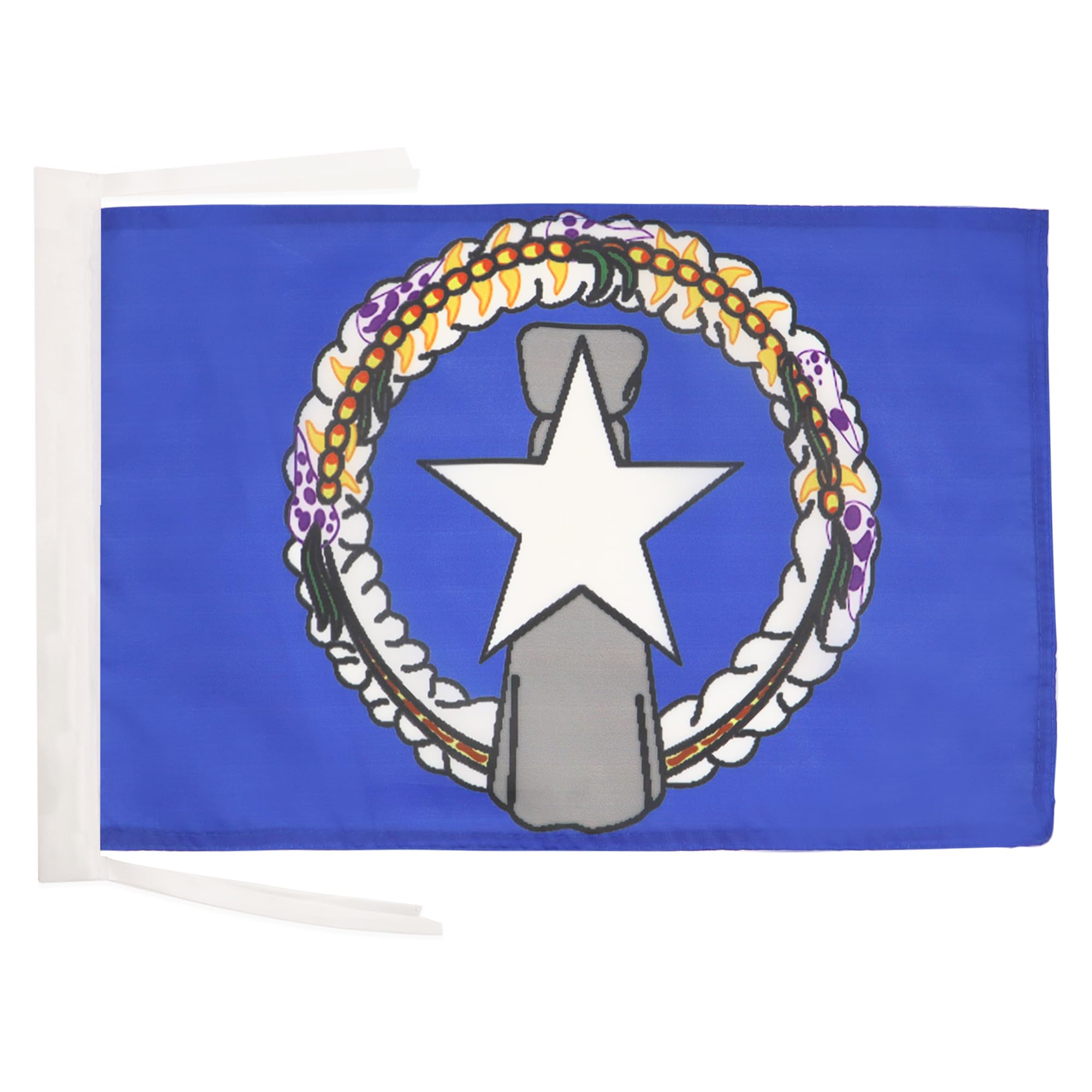 AZ FLAG - Northern Mariana Islands Flag - 18'' x 12'' - 100% Polyester Northern Mariana Islander Small Banner with Two Cords - Fade Resistant - Vivid Colors - 18x12 in - 45x30 Cm — image 1