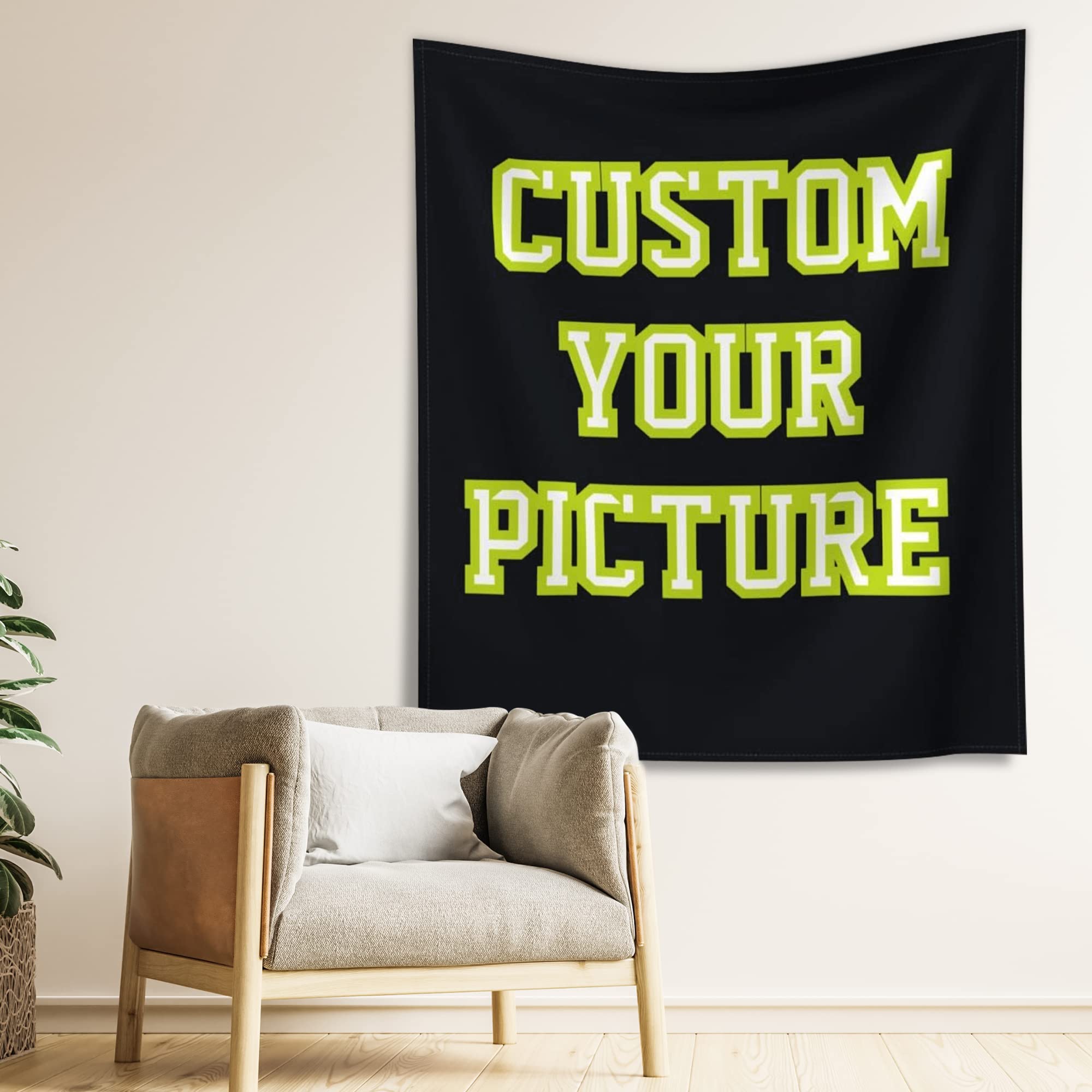 JINJUREN Custom Tapestry Upload Images Banners and