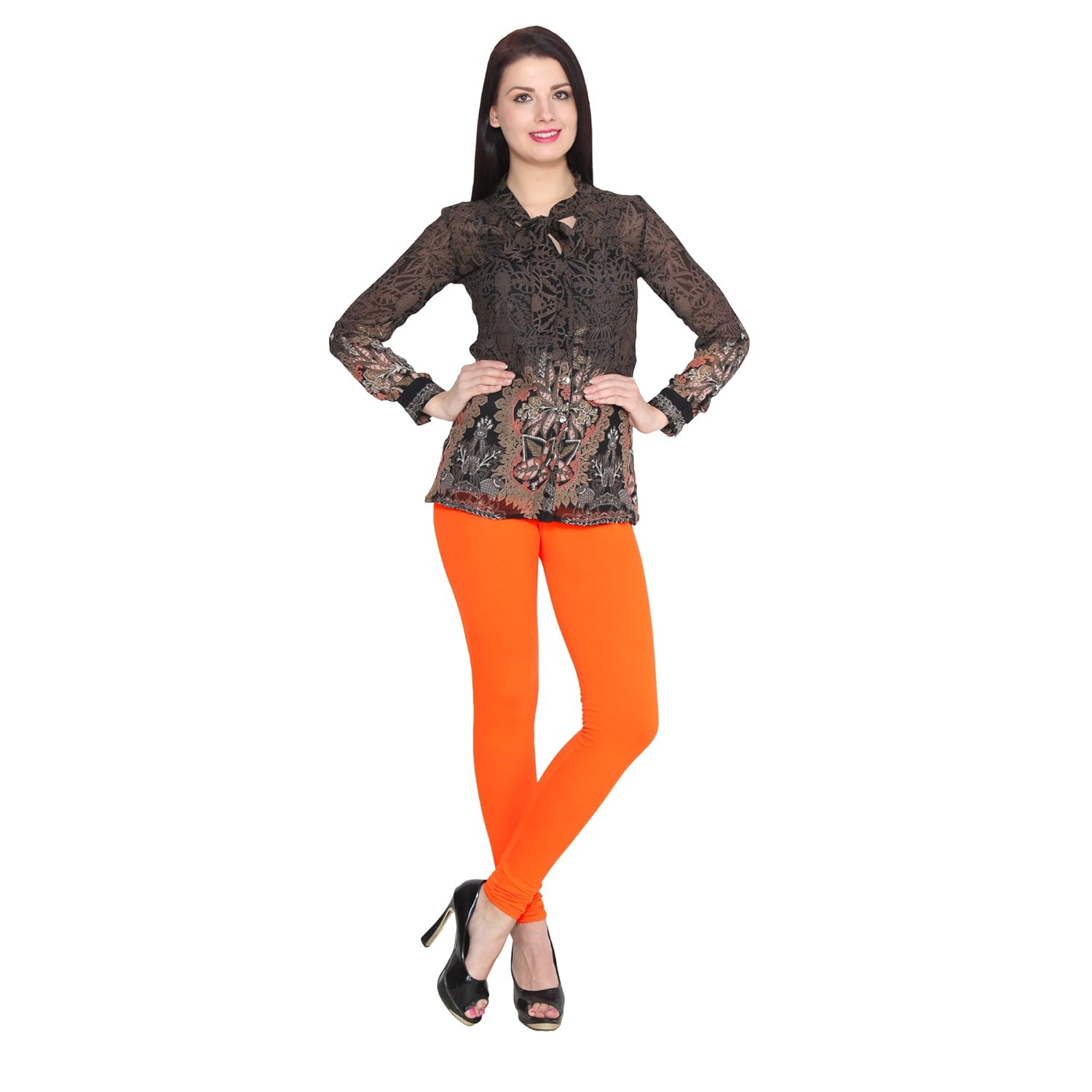 nice creations chudidar emerald green cotton lycra premium leggings for women