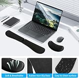 ZIBLY Wrist Rest Keyboard and Mouse Set Anti-Slip Memory Foam Black view 5