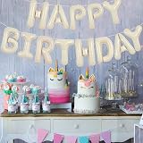 TONIFUL 16 Inch Happy Birthday Letter Balloons Cream White Foil Banner view 5