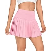 DERCA Pleated Tennis Skirt for Women with Pockets Shorts Athletic Golf Skirts Workout Sports Activewear Skort