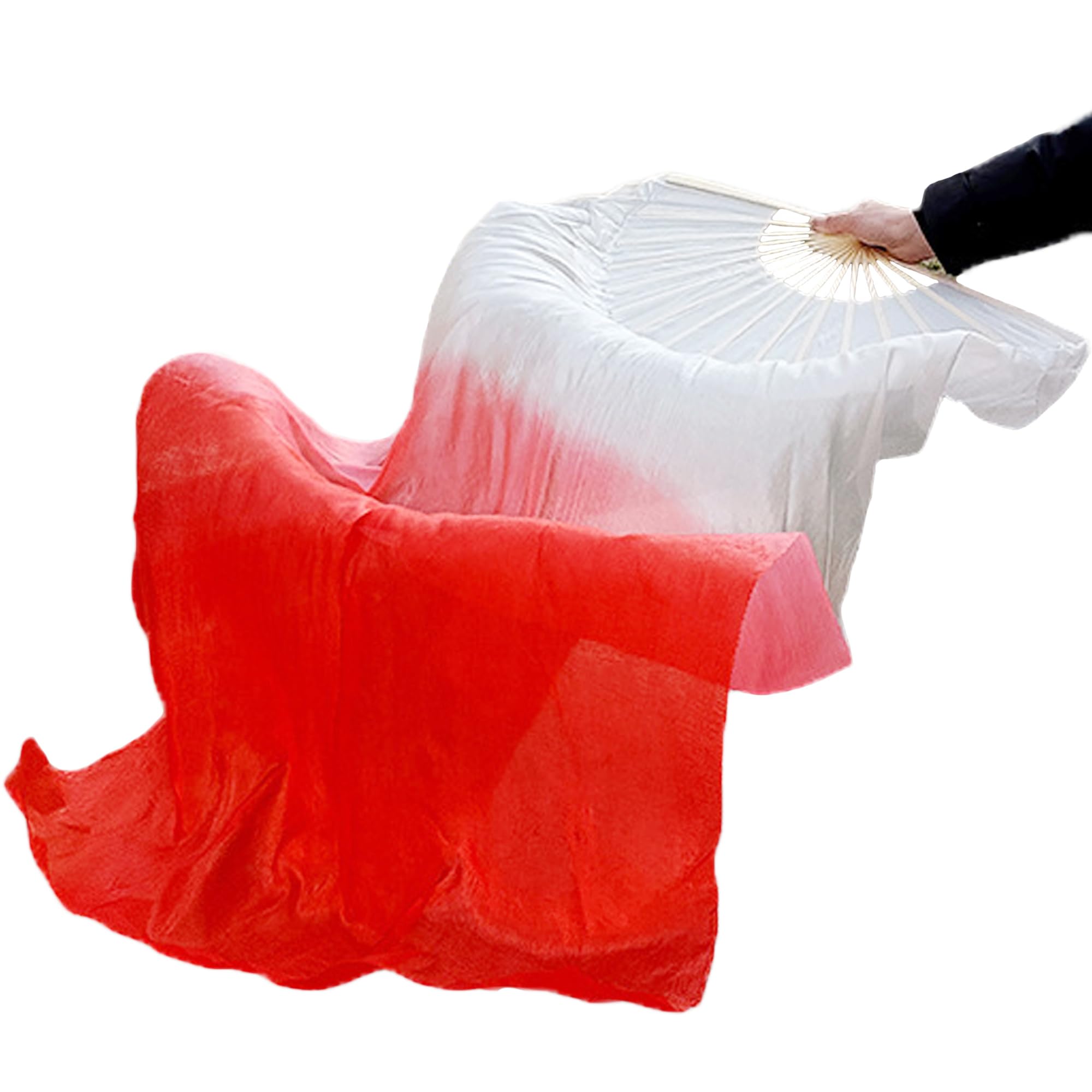 HAOBIN Belly Dance Fan Veil Belly Dance Fan Dance Fan Belly Dance Fan Belly Dance Fans Belly Dance Bamboo Fan Veil Fan Dance Fan Dance Fan Suitable for Parties, Gatherings, Stage Performances, red, M