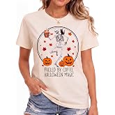 Halloween Shirts for Women, Boo Fall Graphic Tee, 100% Cotton Pumpkin Shirt | Cute Halloween graphic tee with pumpkin ghost design, perfect for spooky season, fall parties, casual wear, Halloween lovers