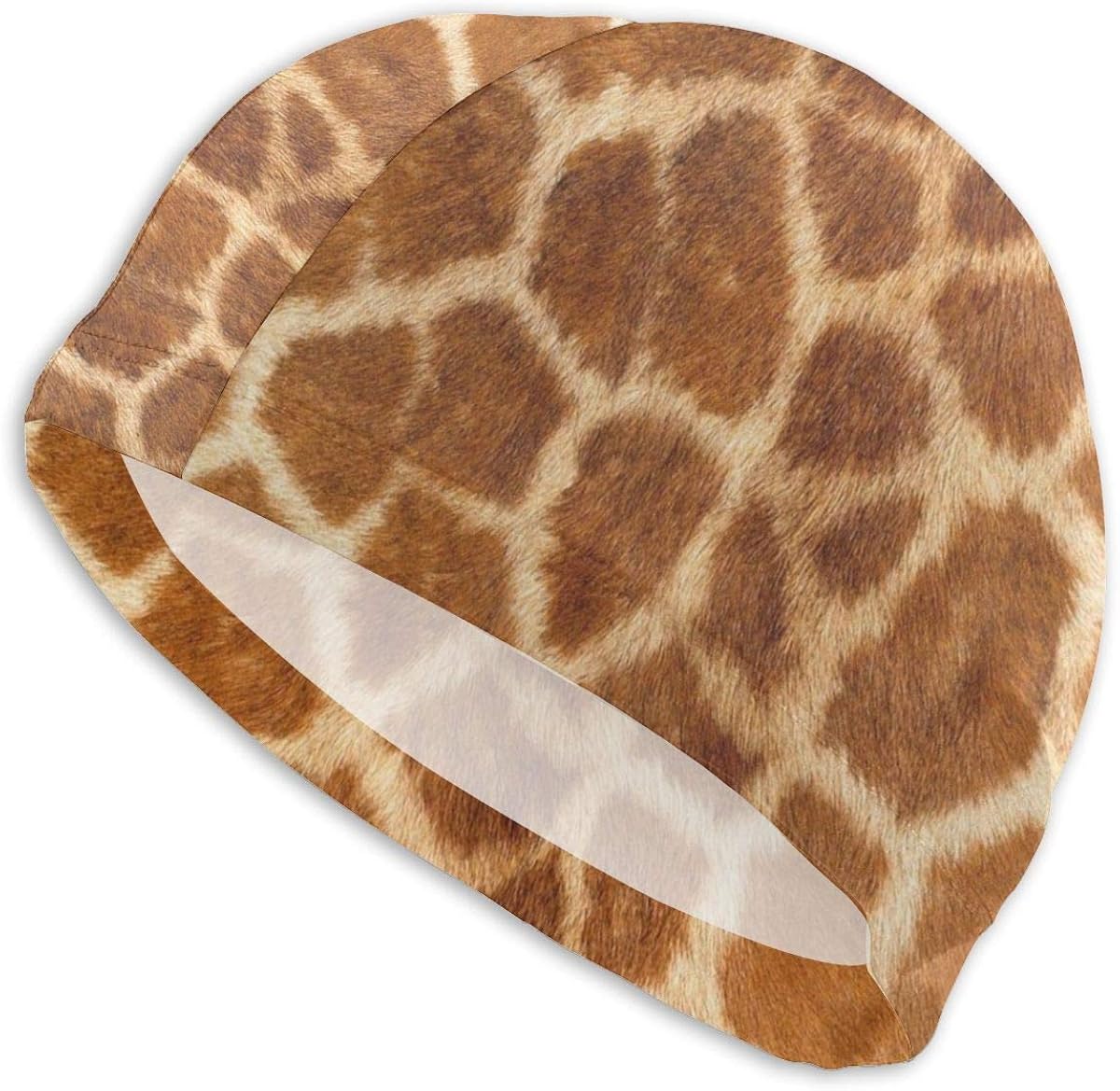 Lycra Swim Cap Funny 3D Giraffe Animal for Long Hair