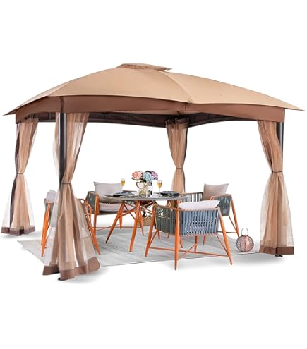 スリーアイ　US10w Amazon.com : Sunjoy L-gz098pst-1b Double Roof Weist Gazebo