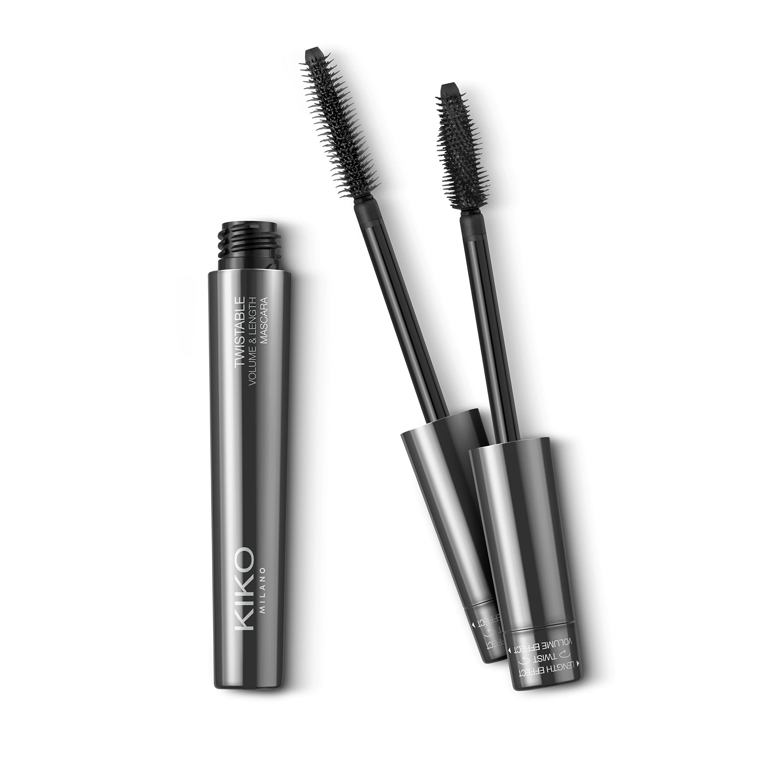 KIKO Milano Twistable Volume & Lenght Mascara | 2-In-1 Mascara With An Innovative Twisting System: Volume- And Length-Enhancing Effect, Black