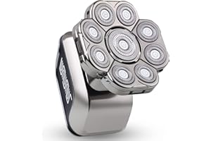 9D Head Shavers for Bald Men, Telfun High-Speed Electric Razor for Fast Shaving, LED Display Waterproof Wet/Dry Trimmer, Head Razors with Type-C Charge for Home & Travel