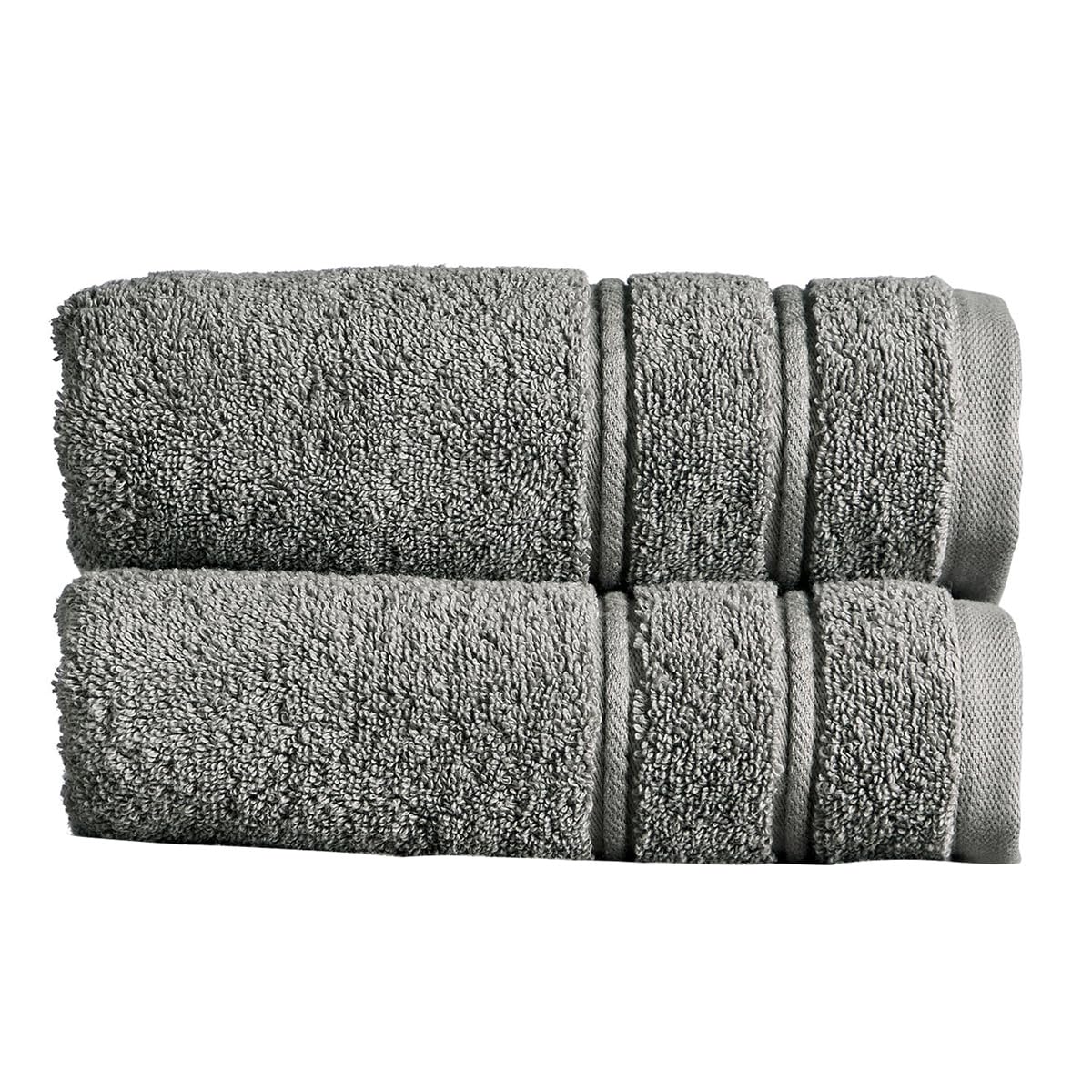 Christy Antalya Hand Towels | Set of 2 | 100% Turkish Cotton | 600GSM | Soft Plush Luxury Towel Set | 50cm x 90cm | Quick Dry | Storm Grey