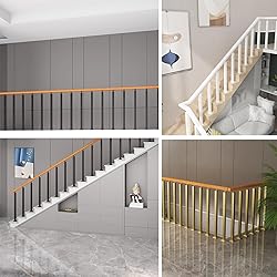 SDFVSDF 4-pcs Black Stairs Railing