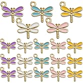 Aylifu 30pcs Dragonfly Charms Enamel Colorful Dragonfly Pendants Insect Charm Pendant for DIY Bracelet Earrings Jewelry Making