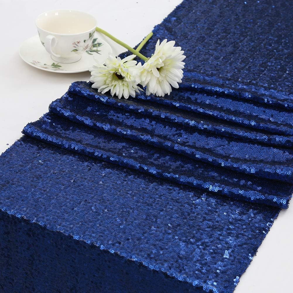 Best sequined table runner navy
