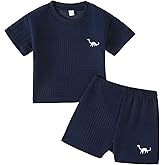 Rosibel Toddler Baby Boys Clothes Set Short Sleeve T-Shirt and Shorts Summer 2 PCS Outfit for 6M-3Y