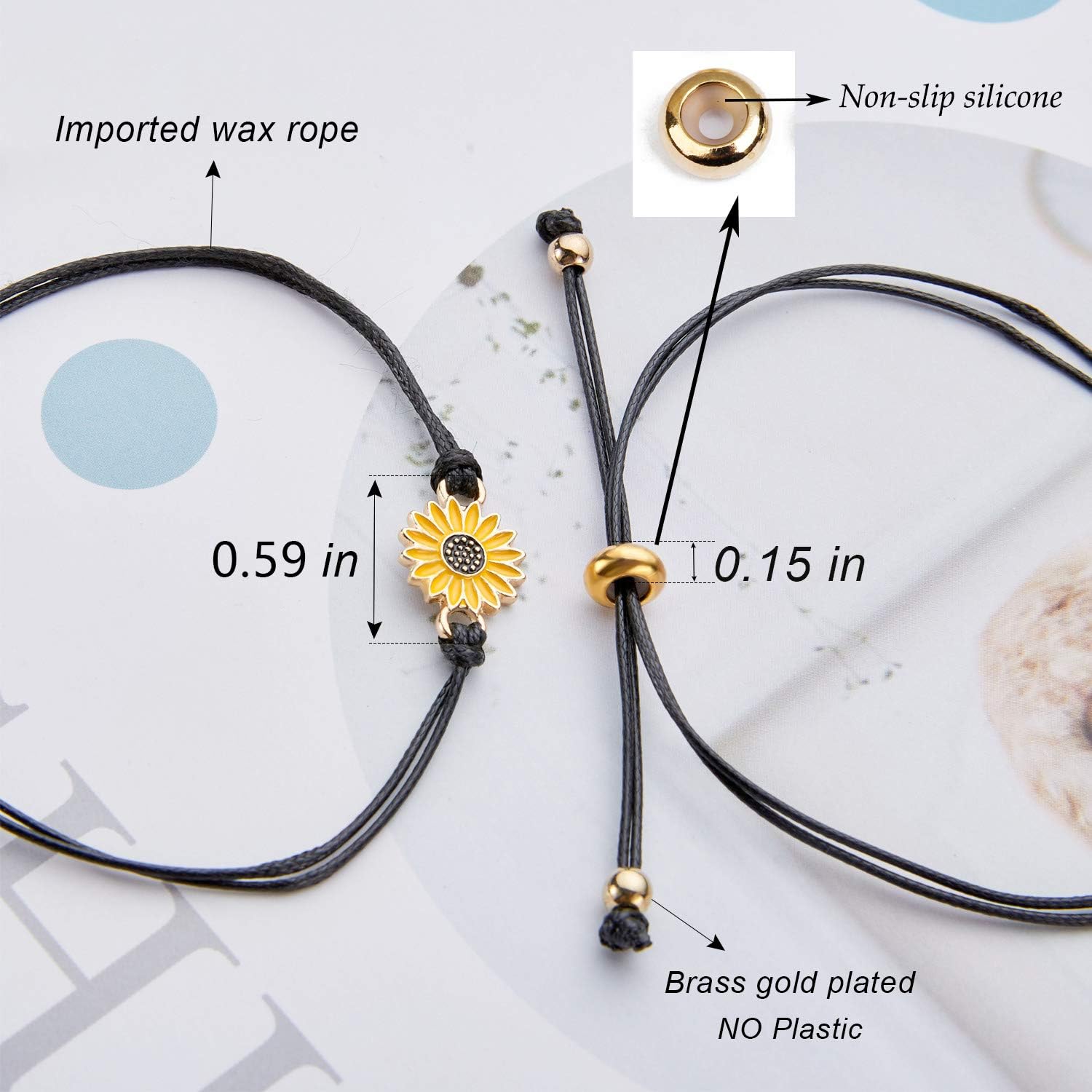 Sunflower Bracelet Pinky Promise Best Friend Bracelets for Women Friendship Bracelets Sunflower Jewelry Gifts for Teen Girls Sister Matching Bracelets: Clothing