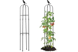 FOLLOOK Garden Trellis for Climbing Plant, 48" Tall Cucumber Trellis for Climbing Plants Outdoor Vine Vegetable Tomato Rose Clematis Cucumber Trellis, 2 Pack