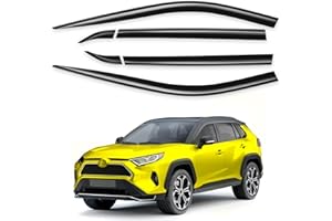Deejecsun 6 pcs-Window Rain Guards Fit for Toyota RAV4 RAV 4 2019-2025 Extra Durable Tape-On Window Deflectors Vent Visors Shades Exterior Car Accessories Visors Rain Guards