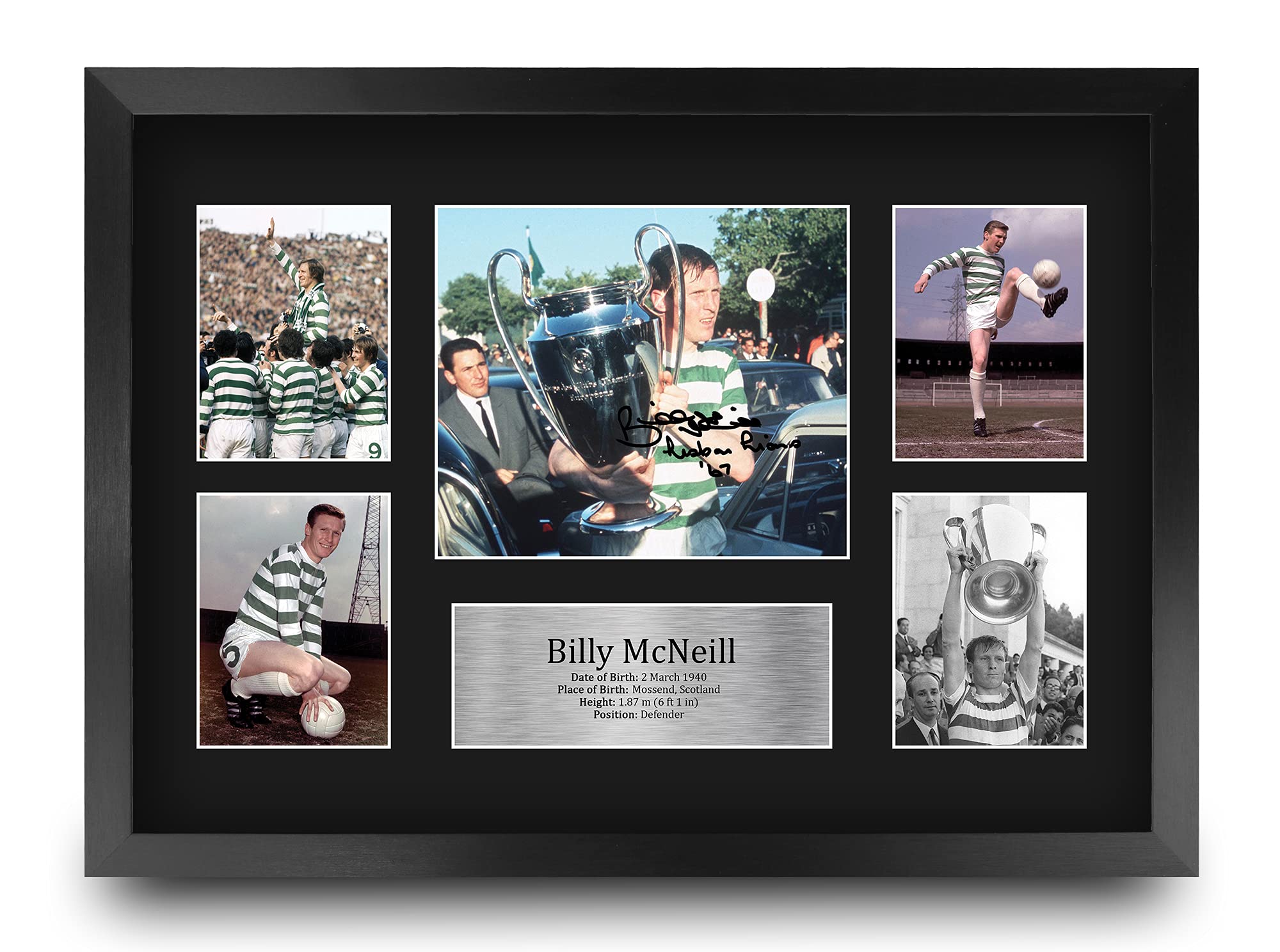 HWC Trading FR A3 Billy McNeill Celtic Printed Memorabilia Signed Autograph Photograph Display for Football Fans and Supporters - A3 Framed