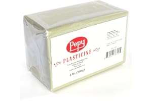 Pepy Reusable and Non-Drying Oil-Based Plasticine Modeling Clay, Cream, 2 Pounds, Sulfur-Free & Non-Toxic, Great for Kids, Beginners, and Artists, Perfect for Arts and Crafts Projects
