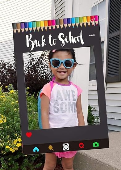 Jevenis Back To School Photo Booth Frame Back To School Photo Booth Props First Day Of School Photo Booth Back To School Frame Amazon Co Uk Home Kitchen
