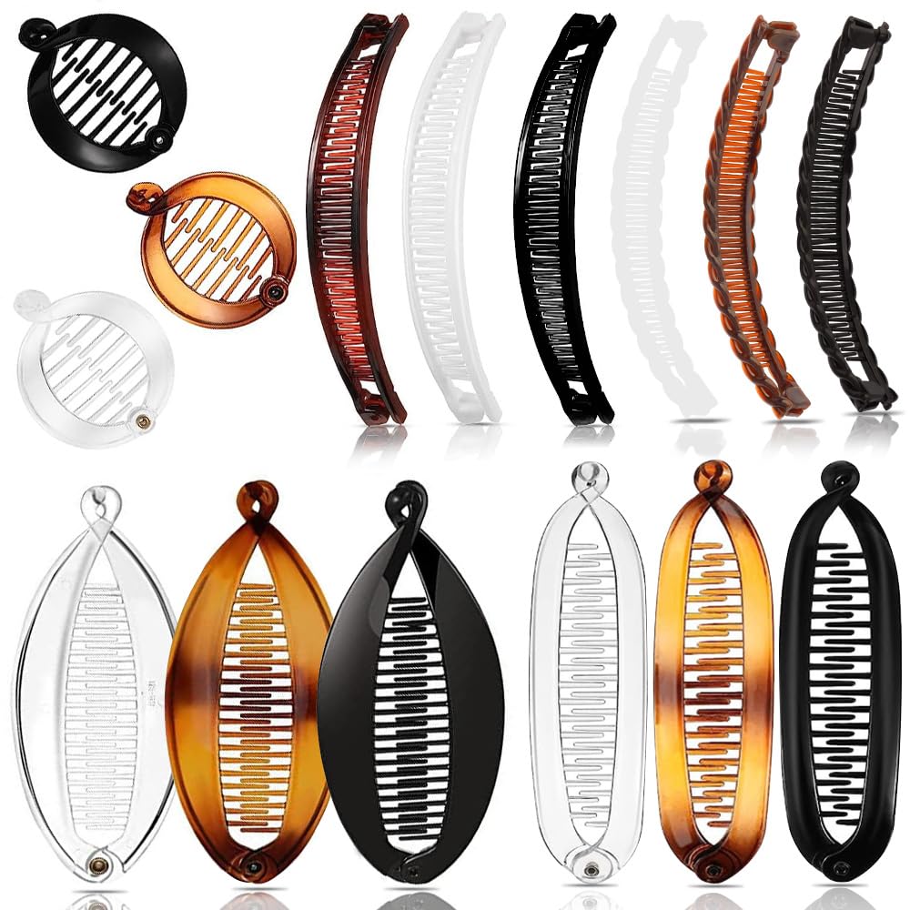 Photo 1 of 15PCS Banana Hair Clips For Women,Large Small Mini Hair Banana Clips for Thick Thin hairs Ponytail Curly hair Accessories for Women Girls,5 Styles