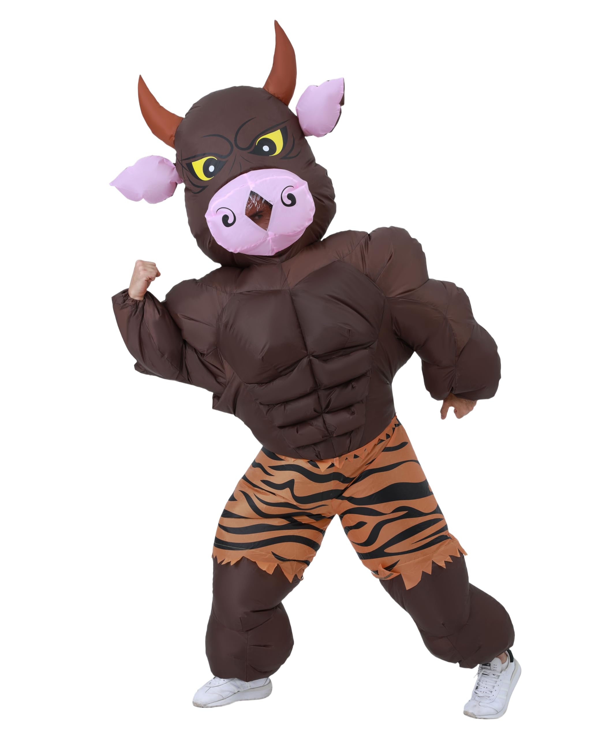 FXICH Inflatable bull Costume for adult,carnival Csotume for adult,Inflatable Costumes,Unisex adult inflatable bull costume (brown, adult-150-190cm)